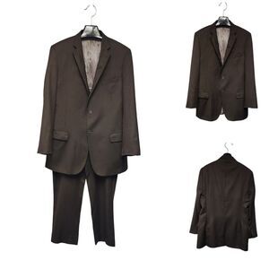 Tiglio Luxe Italian Lanificio Di Biella Men 2PC Suit Color Brown Size 46L